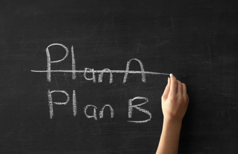 Plan A and Plan B are written on the board.