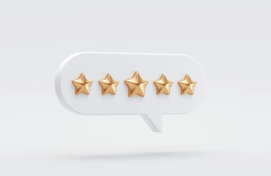 Five-star golden service rate with quality customer experience, excellent feedback concept