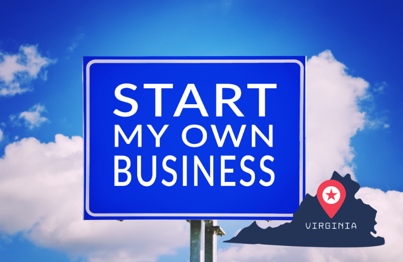 A board that says "start my own business"