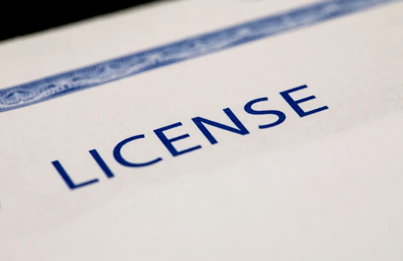 a license sheet